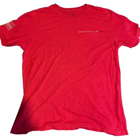 Lockheed Martin Men's Red T-Shirt Graphic Ahead of Ready USA Made XL - Picture 2 of 5